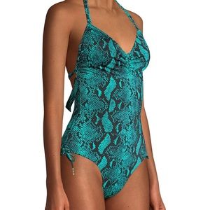 Snake Print One-Piece Bathing Swimsuit